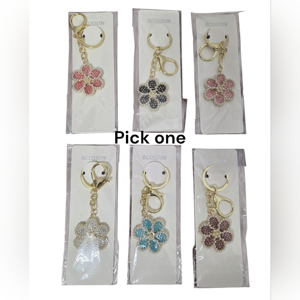 Pick One Of Flower Key Chain/bag Charm Nwt